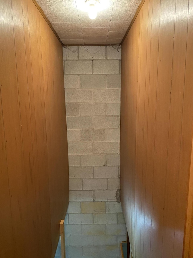 648 Hayes Creek Rd, Strunk, KY 42649 - detailed view of concrete block wall and wood walls