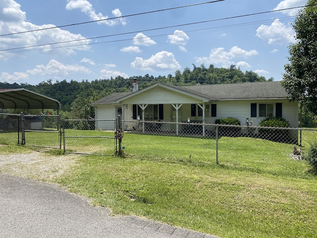 648 Hayes Creek Rd, Strunk, KY 42649 - view of front facade with a gate, a carport, driveway, and a shingled roof