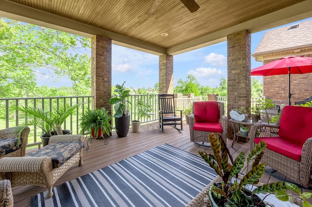 101 Sand Piper Ct, Midway, KY 40347 - wooden terrace featuring ceiling fan