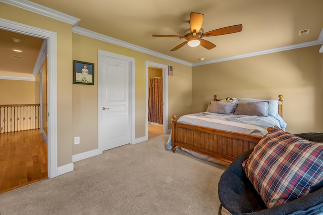 101 Sand Piper Ct, Midway, KY 40347 - carpeted bedroom featuring crown molding, baseboards, and a ceiling fan