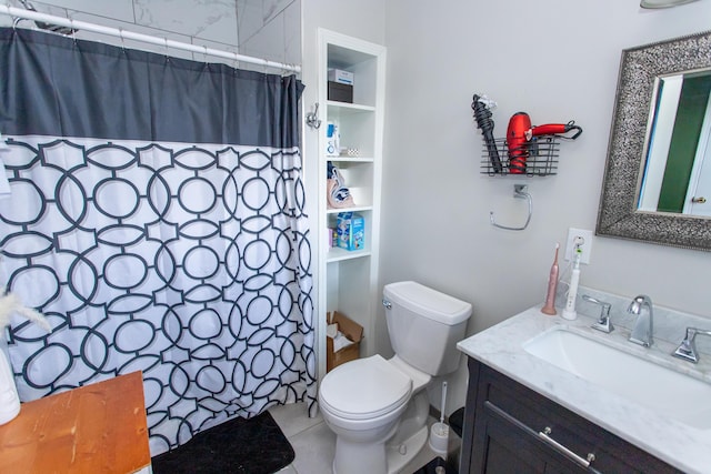 1021 Arapaho Trl, Frankfort, KY 40601 - bathroom with vanity, a shower with shower curtain, and tile patterned floors