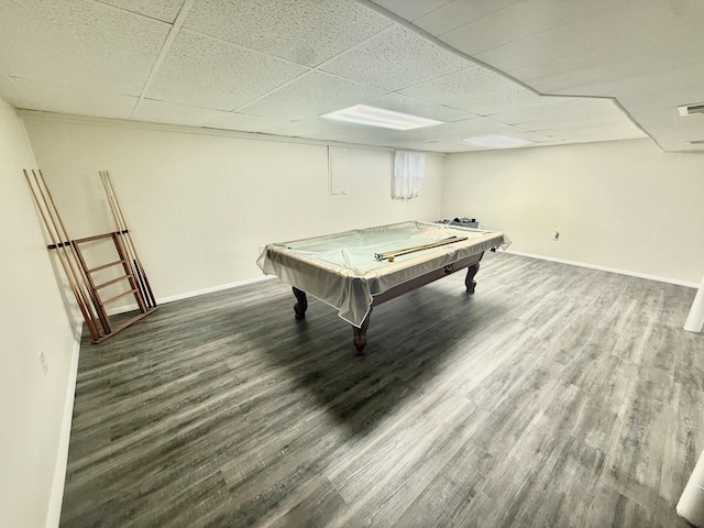 1021 Arapaho Trl, Frankfort, KY 40601 - playroom featuring wood finished floors, a paneled ceiling, and pool table