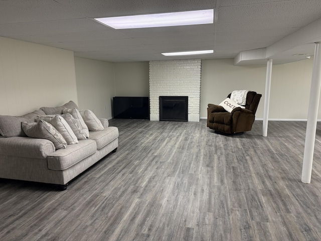 1021 Arapaho Trl, Frankfort, KY 40601 - living area with wood finished floors and a brick fireplace