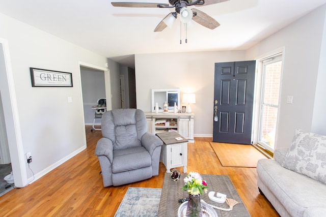 1021 Arapaho Trl, Frankfort, KY 40601 - living area featuring light wood-style floors, a ceiling fan, and healthy amount of natural light