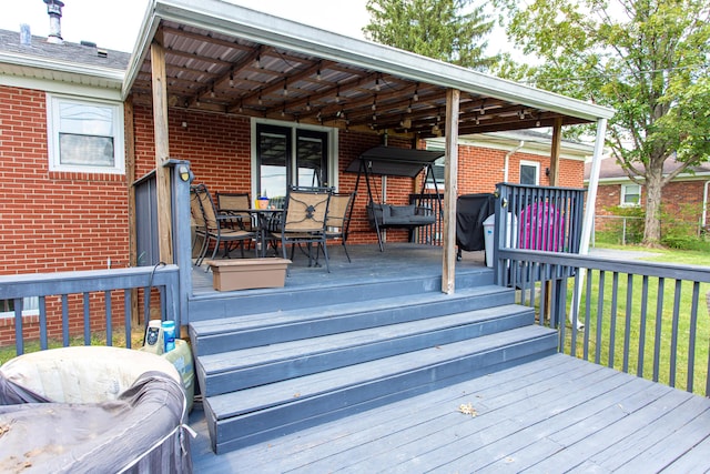 1021 Arapaho Trl, Frankfort, KY 40601 - wooden deck featuring outdoor dining space