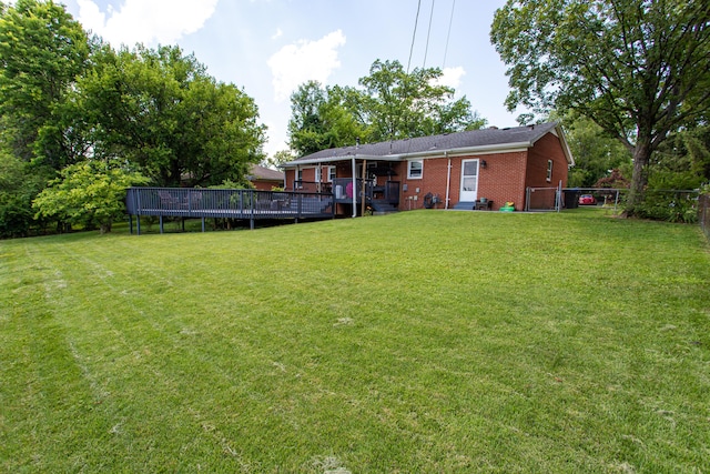 1021 Arapaho Trl, Frankfort, KY 40601 - view of yard featuring a wooden deck