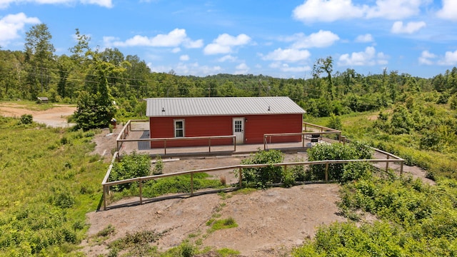 3402 Roundtop Rd, Strunk, KY 42649 - back of property with a forest view and metal roof