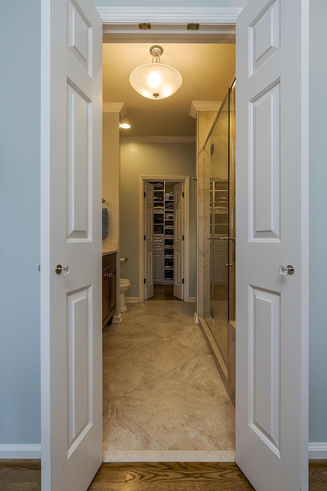 3513 Doral Pl, Lexington, KY 40509 - hallway with crown molding and baseboards