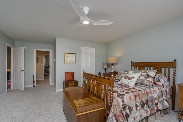 3513 Doral Pl, Lexington, KY 40509 - bedroom featuring light carpet, baseboards, and a ceiling fan