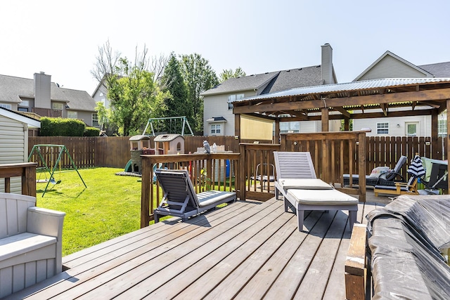 701 Sprucewood Dr, Lexington, KY 40514 - wooden deck with a playground, a gazebo, and outdoor lounge area