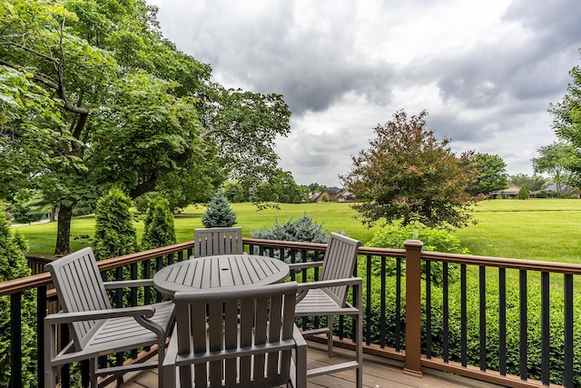 3519 Doral Pl, Lexington, KY 40509 - wooden deck featuring a lawn and outdoor dining space