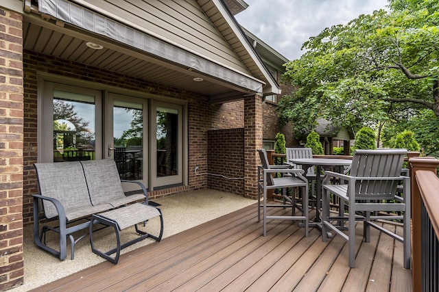 3519 Doral Pl, Lexington, KY 40509 - wooden terrace featuring outdoor dining space and french doors