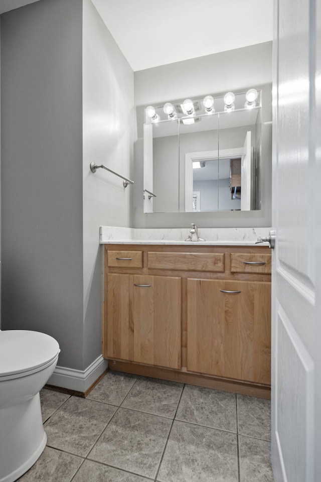 180 Taylors Fork Rd, Richmond, KY 40475 - half bath with vanity, toilet, tile patterned flooring, and baseboards