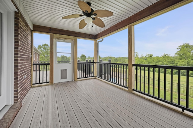 180 Taylors Fork Rd, Richmond, KY 40475 - wooden terrace featuring ceiling fan and a yard
