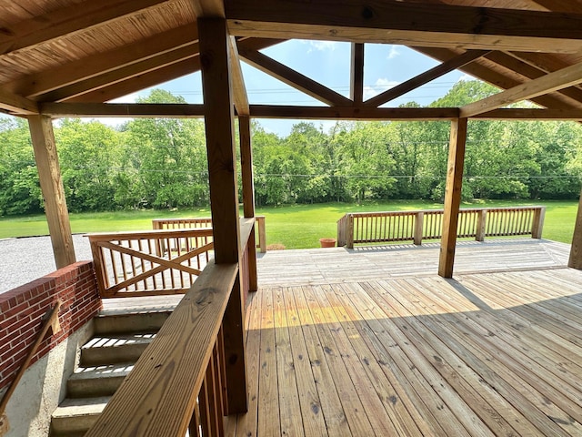 7532 Maysville Rd, Carlisle, KY 40311 - wooden terrace with a lawn and view of scattered trees