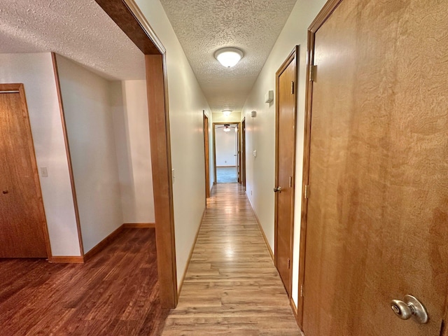 7532 Maysville Rd, Carlisle, KY 40311 - corridor with wood finished floors, a textured ceiling, and baseboards
