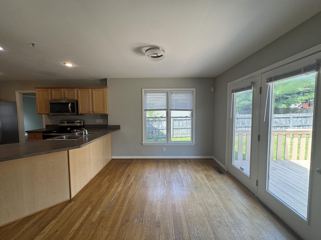 3017 Polo Club Blvd, Lexington, KY 40509 - kitchen featuring appliances with stainless steel finishes, healthy amount of natural light, wood finished floors, baseboards, and recessed lighting