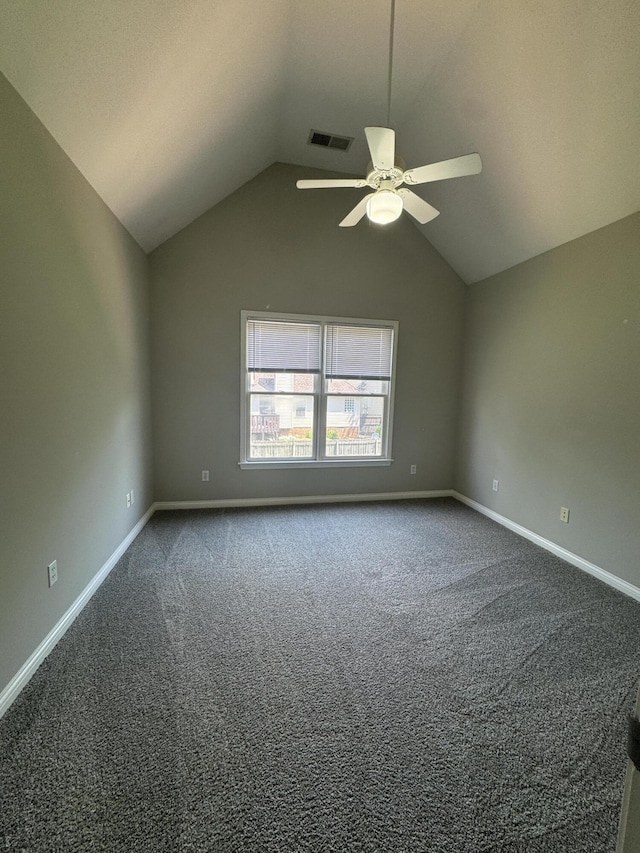 3017 Polo Club Blvd, Lexington, KY 40509 - spare room with carpet, a ceiling fan, lofted ceiling, and baseboards