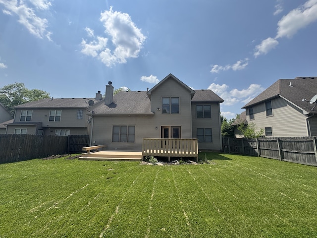 3017 Polo Club Blvd, Lexington, KY 40509 - rear view of property featuring a wooden deck and a chimney