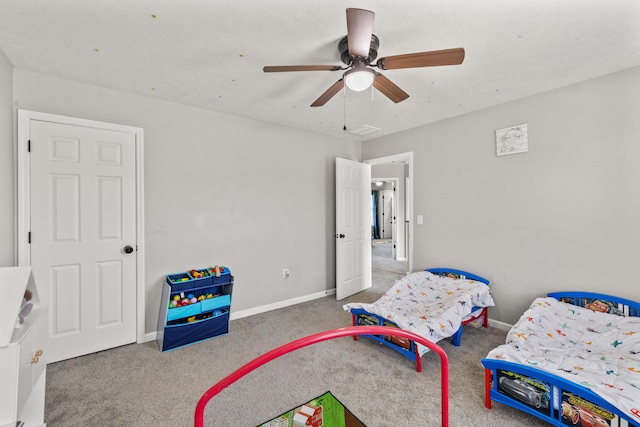 962 Cobble Dr, Richmond, KY 40475 - bedroom with carpet, baseboards, and ceiling fan