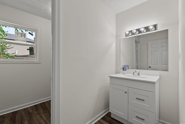 330 Corral St, Lexington, KY 40508 - bathroom with vanity, wood finished floors, and a textured ceiling