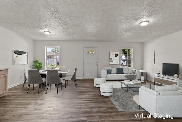 330 Corral St, Lexington, KY 40508 - living area featuring dark wood-style flooring and a textured ceiling