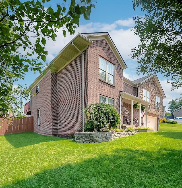 105 Geneva Ct, Nicholasville, KY 40356 - rear view of house featuring brick siding and an attached garage