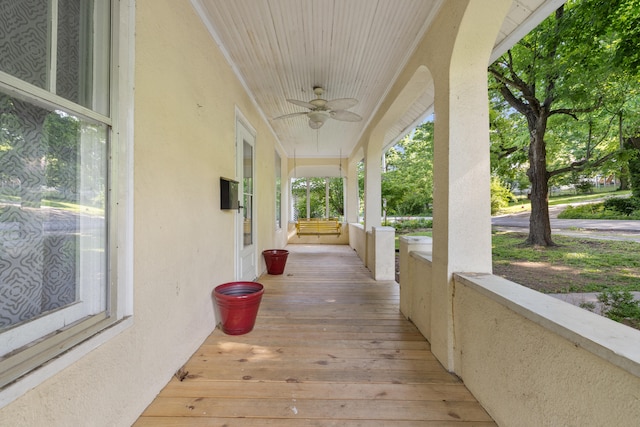 611 Old Shakertown Rd, Danville, KY 40422 - wooden porch with ceiling fan