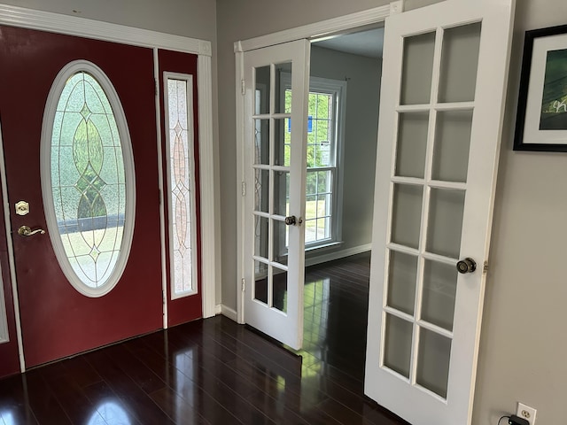 522 Countryside Cir, Mount Vernon, KY 40456 - entryway with wood finished floors, baseboards, plenty of natural light, and french doors