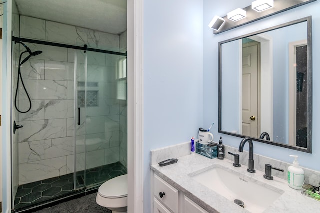 50 Barnett St, Hustonville, KY 40437 - full bathroom featuring vanity and a marble finish shower