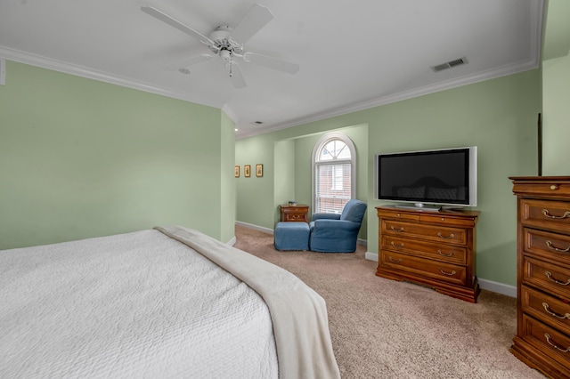 406 Dudley Rd, Lexington, KY 40502 - carpeted bedroom featuring crown molding, baseboards, and a ceiling fan