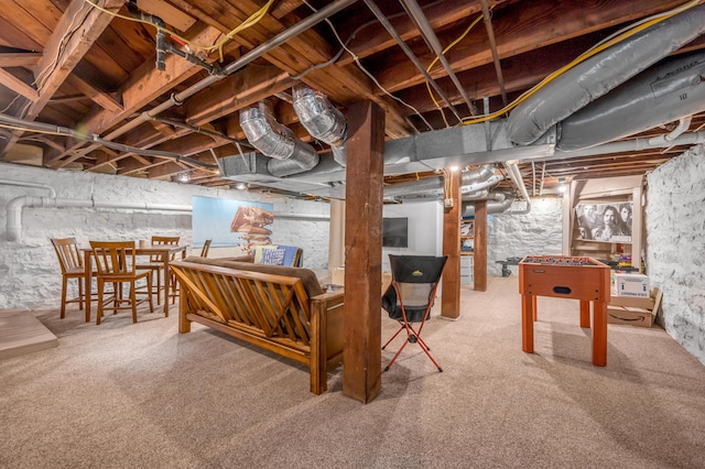 406 Dudley Rd, Lexington, KY 40502 - unfinished below grade area with carpet
