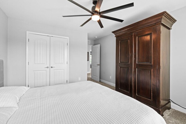 103 Snap Hook Ct, Georgetown, KY 40324 - carpeted bedroom with a closet, ceiling fan, and baseboards