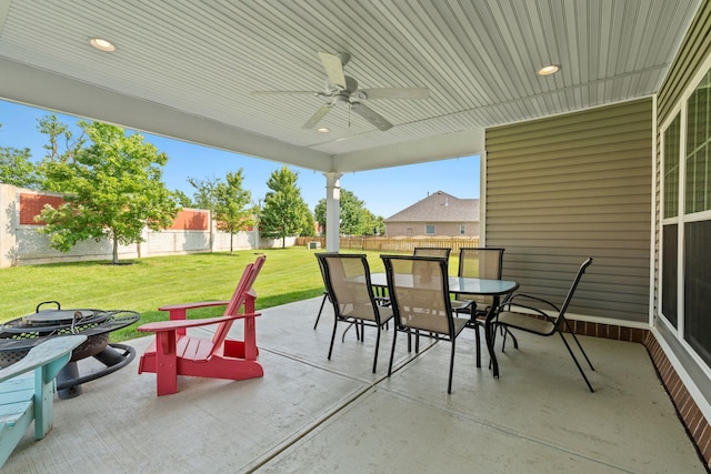 103 Snap Hook Ct, Georgetown, KY 40324 - view of patio / terrace with outdoor dining area and ceiling fan