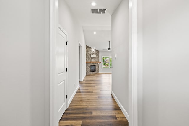 1038 Tamworth Ln, Frankfort, KY 40601 - corridor with dark wood-style floors, recessed lighting, and baseboards