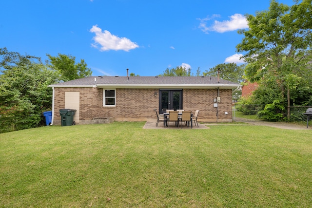 966 Jairus Dr, Lexington, KY 40515 - rear view of property featuring french doors, brick siding, and a patio