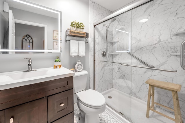 208 Westmoreland Ct, Georgetown, KY 40324 - bathroom featuring vanity, toilet, and a marble finish shower