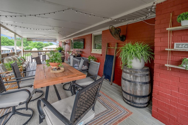 208 Westmoreland Ct, Georgetown, KY 40324 - wooden deck featuring outdoor dining area