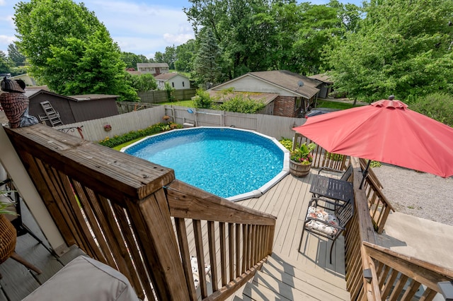 208 Westmoreland Ct, Georgetown, KY 40324 - view of pool with a fenced backyard and a wooden deck