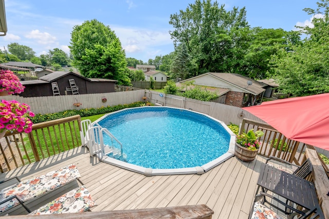 208 Westmoreland Ct, Georgetown, KY 40324 - view of swimming pool featuring a fenced backyard and a deck