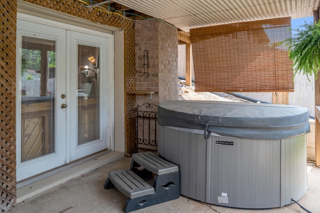 208 Westmoreland Ct, Georgetown, KY 40324 - view of patio / terrace with french doors and a hot tub