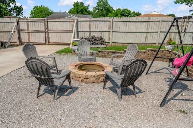 208 Westmoreland Ct, Georgetown, KY 40324 - view of patio / terrace with a fire pit
