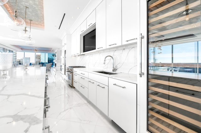 103 S Limestone St Unit 1150, Lexington, KY 40507 - kitchen with appliances with stainless steel finishes, a sink, healthy amount of natural light, and white cabinets
