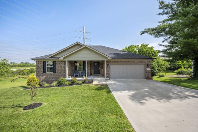 504 Martin Dr, Richmond, KY 40475 - single story home with covered porch, brick siding, an attached garage, and concrete driveway