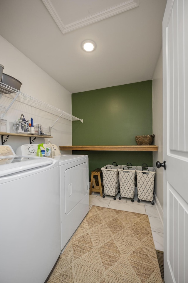 504 Martin Dr, Richmond, KY 40475 - laundry room with washing machine and dryer, tile patterned floors, recessed lighting, and baseboards