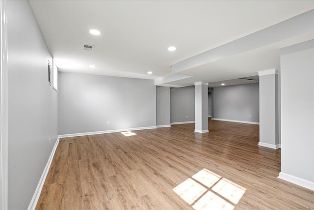 113 Buckwood Dr, Richmond, KY 40475 - finished below grade area featuring wood finished floors, baseboards, and recessed lighting