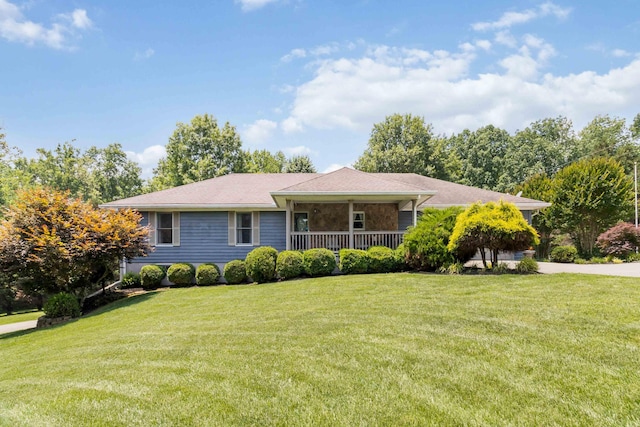 21 Vicki St, Nancy, KY 42544 - ranch-style house featuring a front lawn and a porch