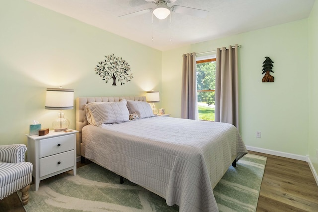 21 Vicki St, Nancy, KY 42544 - bedroom with wood finished floors, baseboards, and a ceiling fan