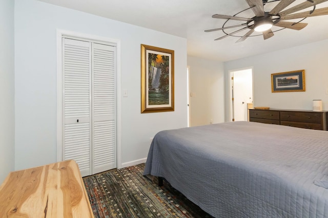 21 Vicki St, Nancy, KY 42544 - bedroom featuring a closet, baseboards, and ceiling fan
