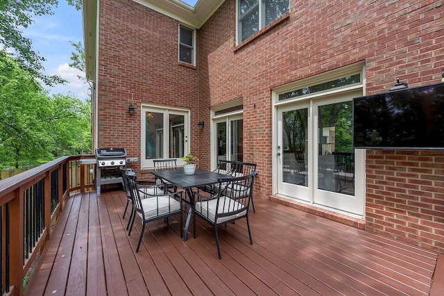 2245 Abbeywood Rd, Lexington, KY 40515 - wooden deck with outdoor dining space and area for grilling